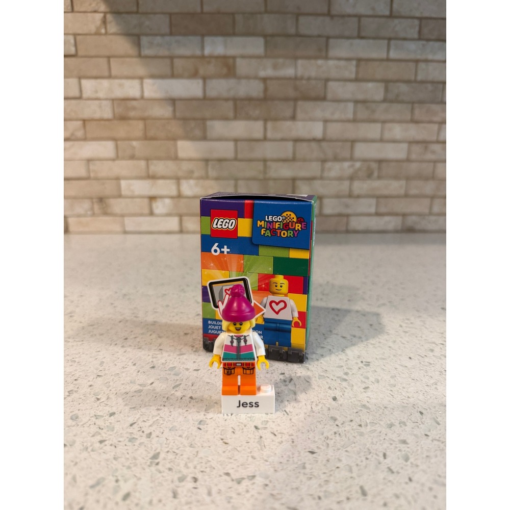 LEGO Minifigure Factory Custom Female Figure Jess Orange Pants Box